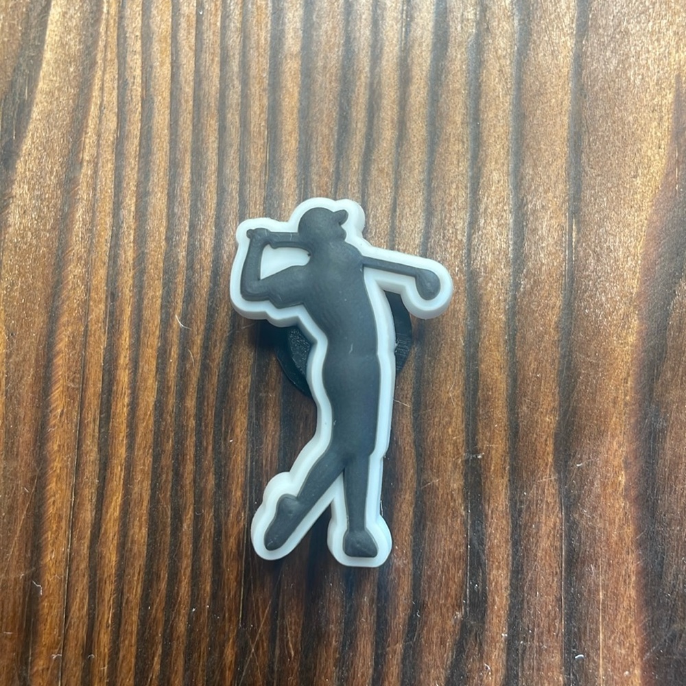 Golf silhouette male crocs shoe charm jibbitz